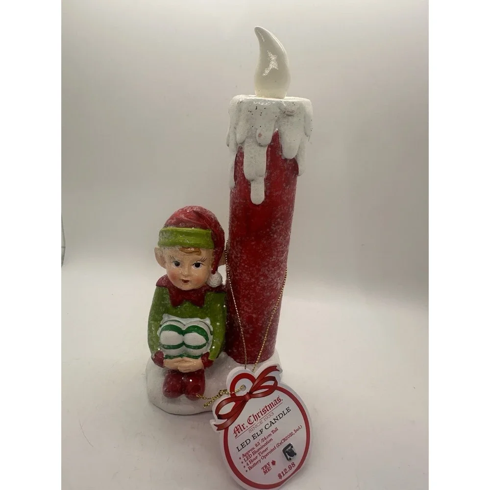 Mr Christmas Vintage LED Elf Candle 9.5